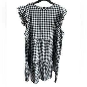 SHEIN Curve Women’s Gingham Ruffle Dress
